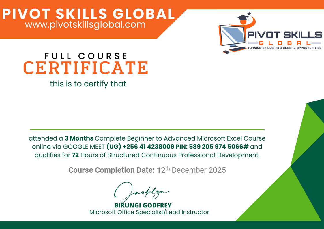 Course completion certificate sample